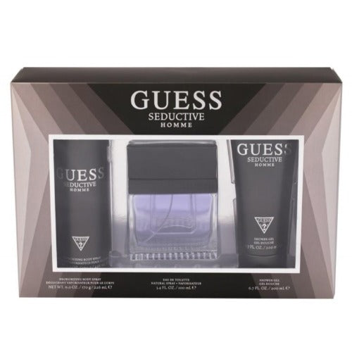Guess Seductive Homme 3 Piece Gift Set - LIQD Diamond Cologne