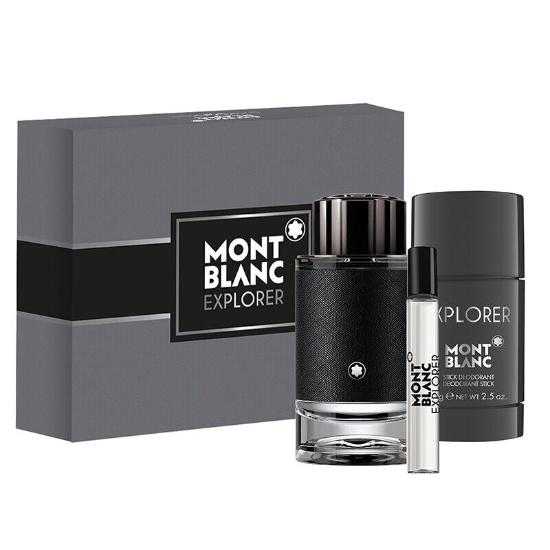 Mont Blanc Explorer 3 Piece Gift Set For Men - LIQD Diamond Cologne