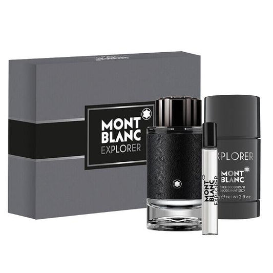Mont Blanc Explorer 3 Piece Gift Set For Men - LIQD Diamond Cologne